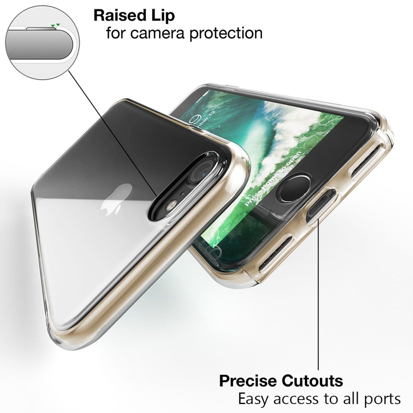 NALIA 360° Handy Hülle für iPhone SE 2022 / SE 2020 / 8 / 7, Case Cover Schutz