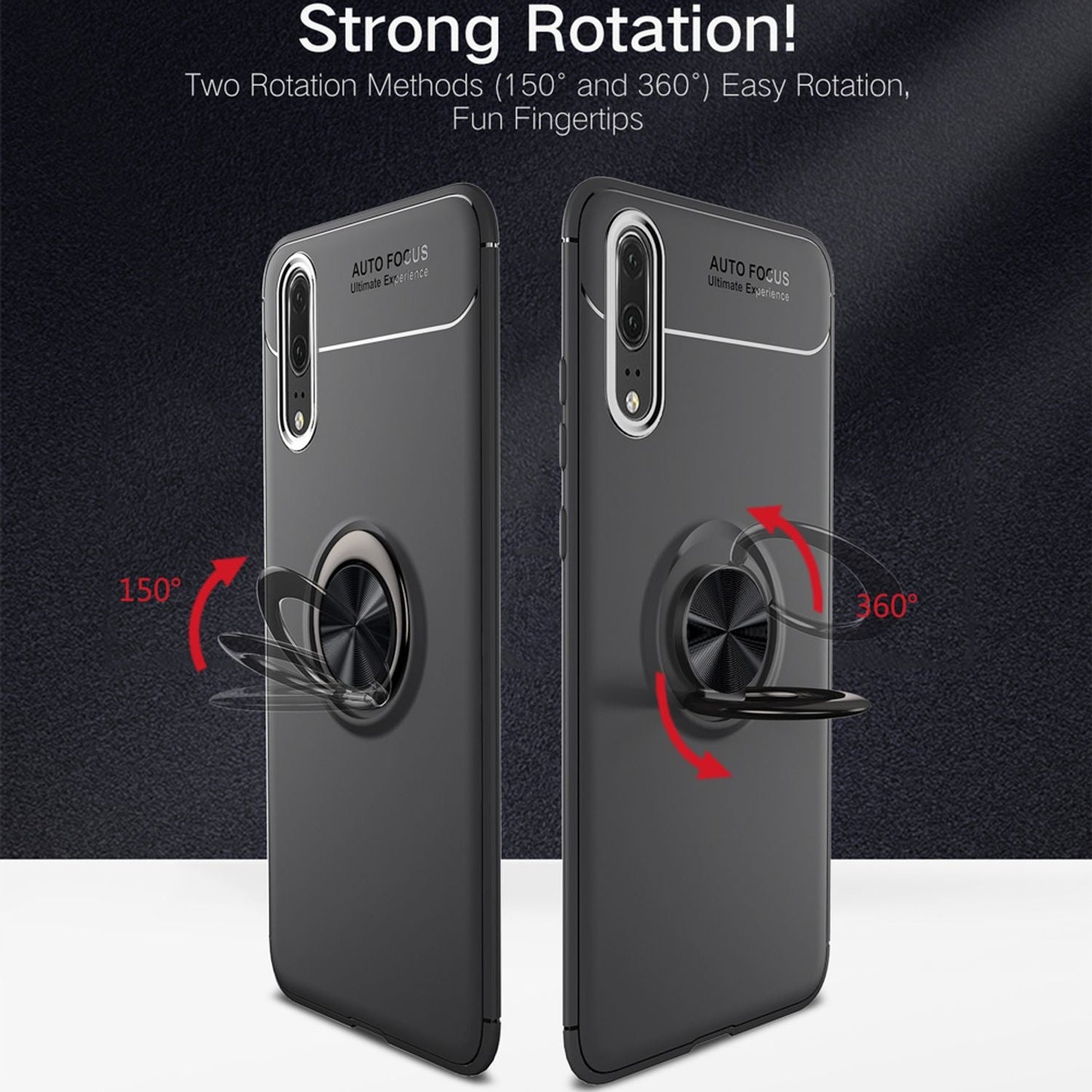 NALIA Ring Hülle für Huawei P20, Schutz Cover Magnetisch Silikon Handy Case