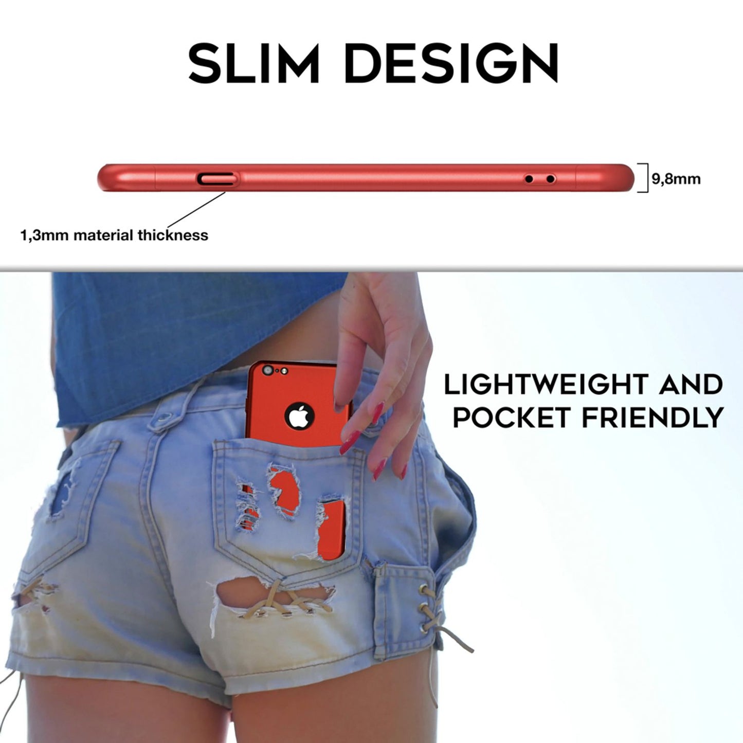 NALIA 360 Grad Hülle Rundumschutz - iPhone 6/6S Glasfront Dünn