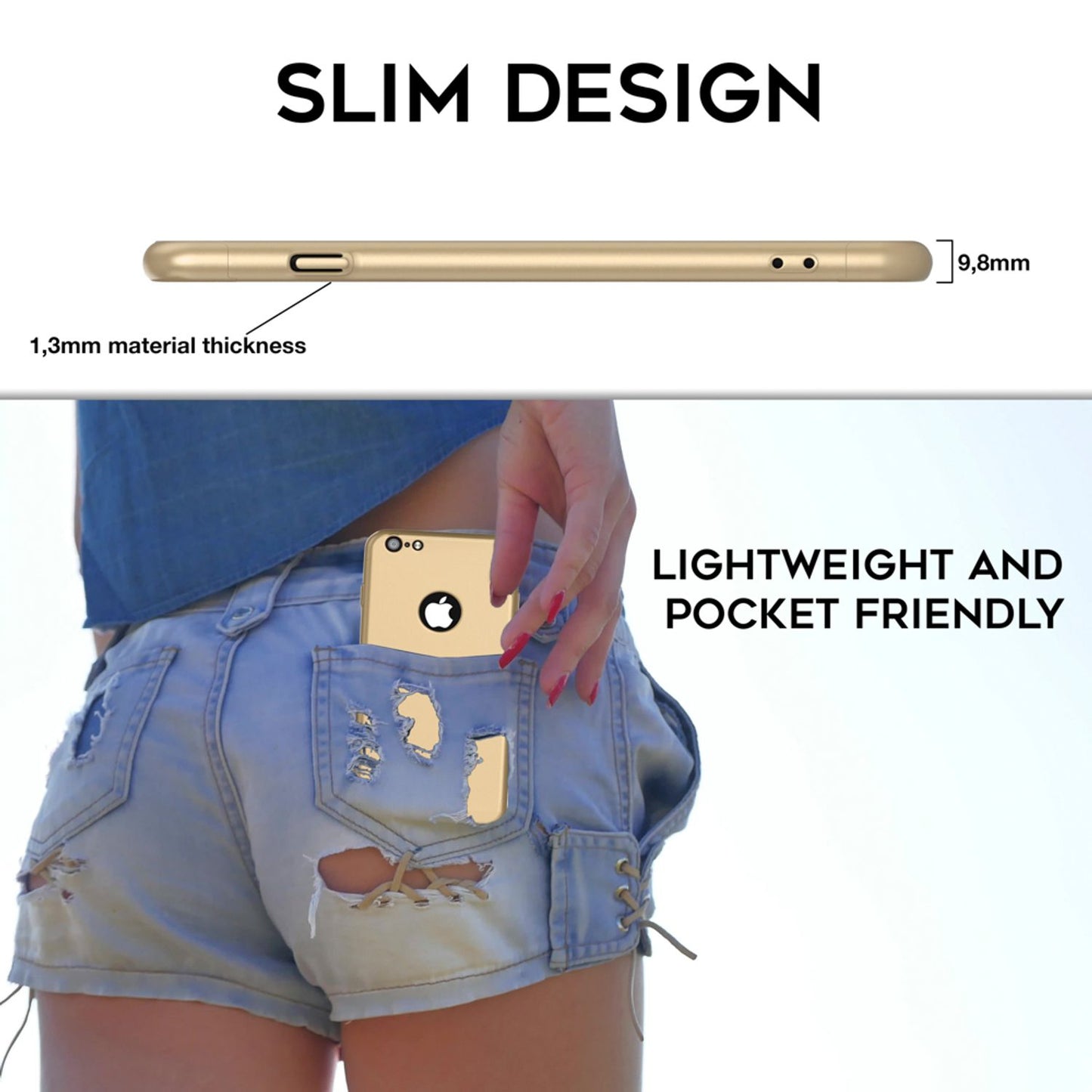 NALIA 360 Grad Hülle Rundumschutz - iPhone 6/6S Glasfront Dünn