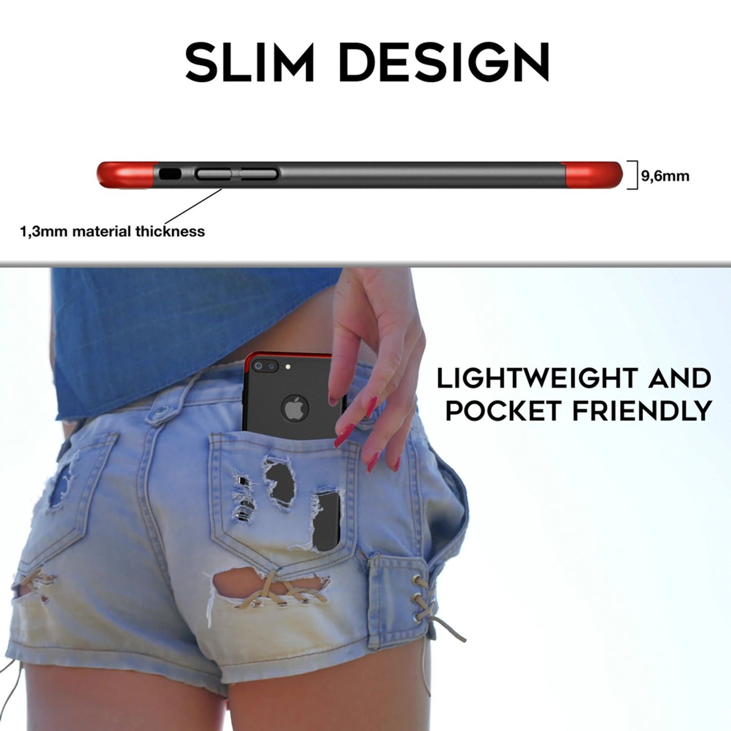 NALIA iPhone 7 Plus 360 Grad Hülle Premium Vollschutz - Glasfront Glasrückseite Dünn