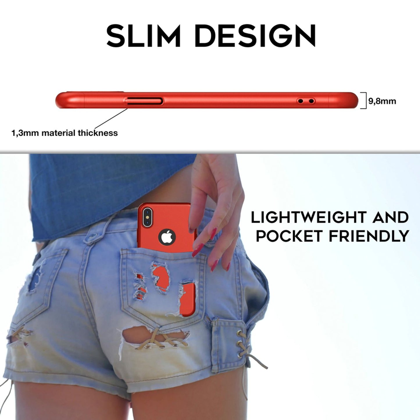 NALIA 360 Grad Hülle - Rundum Schutz Displayschutz Front Hinten Passgenau iPhone X XS