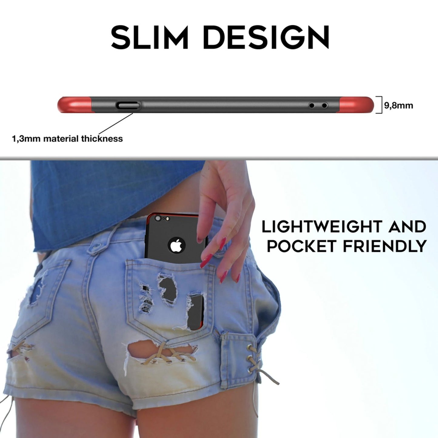 NALIA IPhone 6 Plus Hülle Rundum Schutz Premium - 360 Grad Glas Front Rückseite Dünn