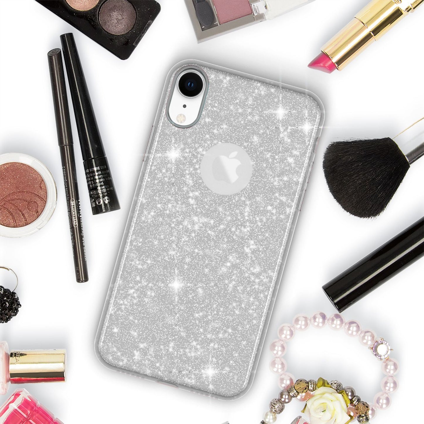 NALIA Hülle IPhone XR Glitzer Ultra-Slim Silikon-Case Back-Cover - Kapazität 0,7 mm Größe 144 x 70 mm