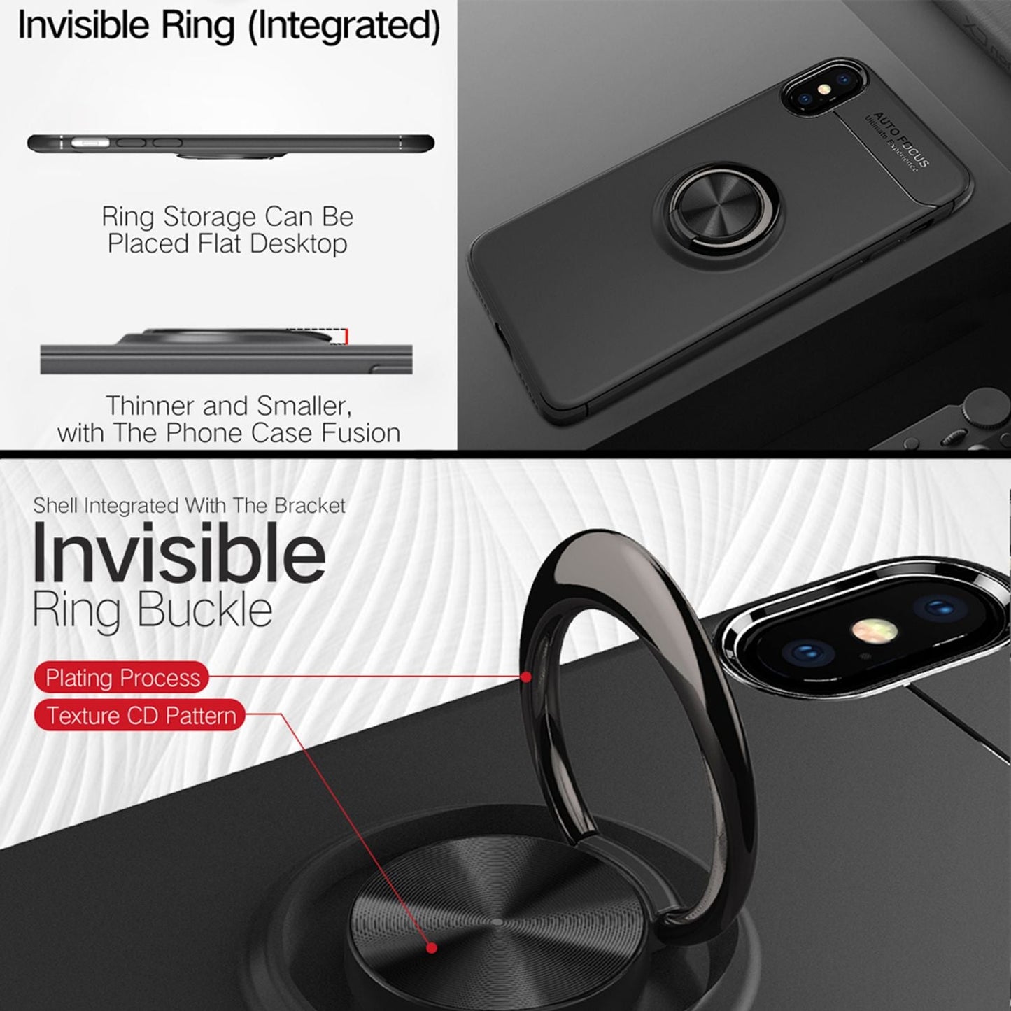 NALIA Ring Hülle für Apple iPhone XS X, Cover magnetisches Silikon Handy Case