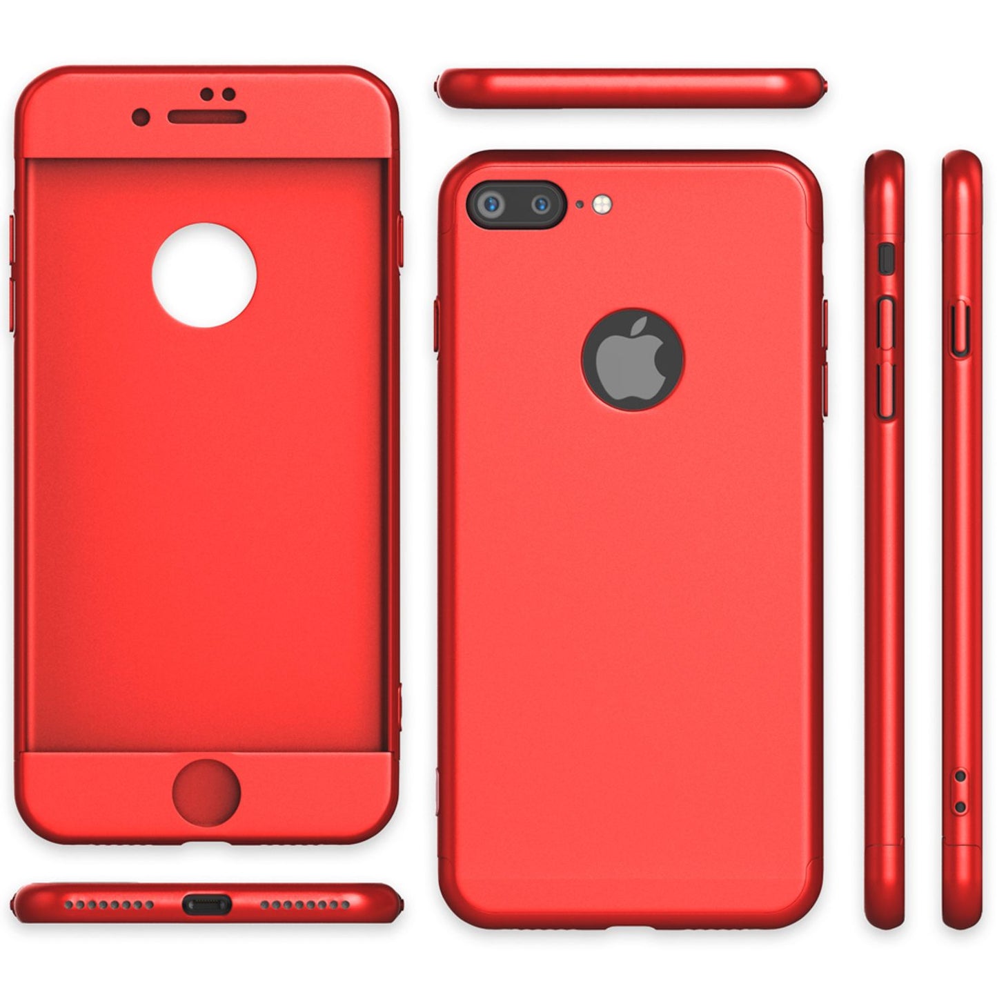 NALIA iPhone 7 Plus 360 Grad Hülle Premium Vollschutz - Glasfront Glasrückseite Dünn