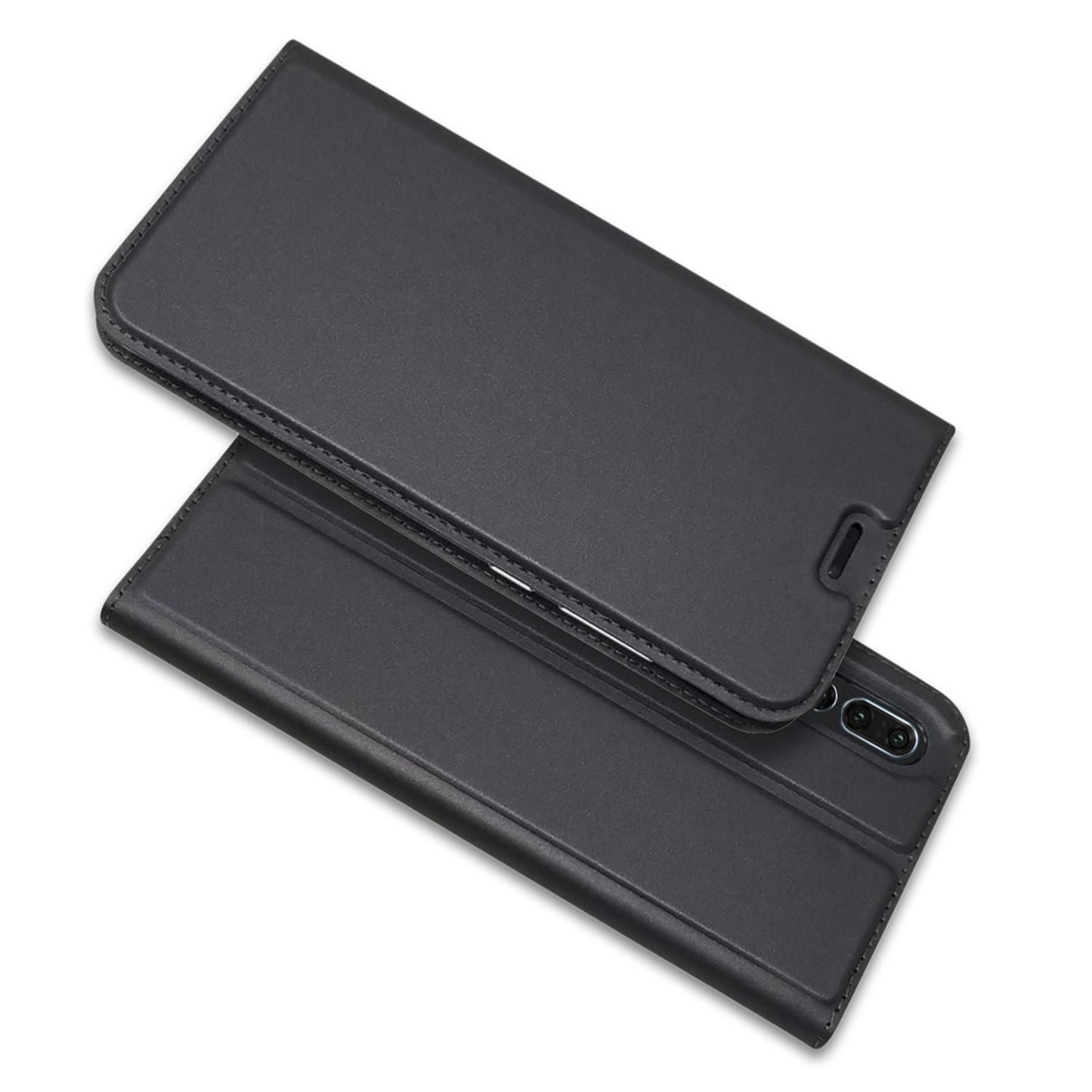 NALIA Huawei P20 Pro Slim Kickstand Flip Case Aus Kunstleder Hochwertig - Magnet Dünn Schutz