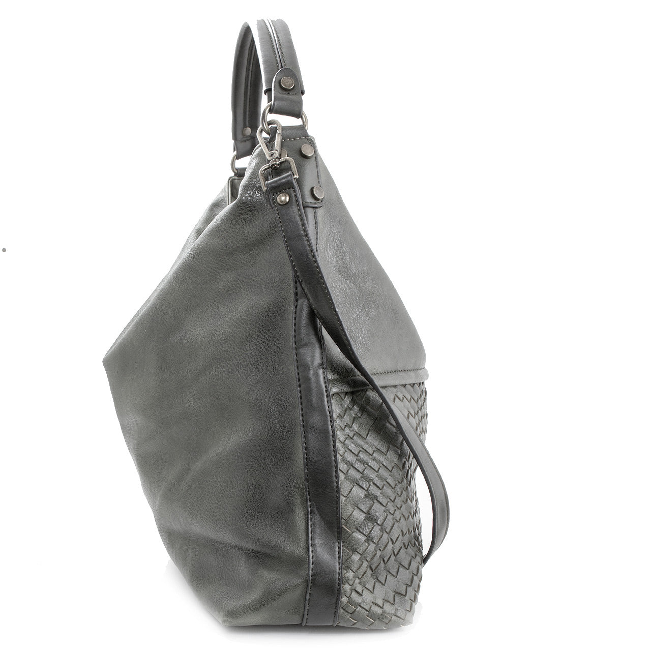 Schultertasche Beutel mit Flechtoptik