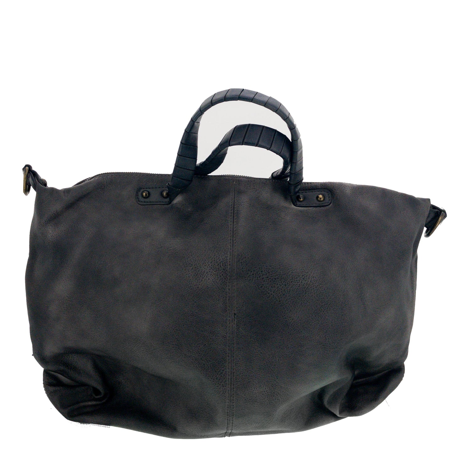 Vintage Bag Tasche Flechteinsatz Schwarz