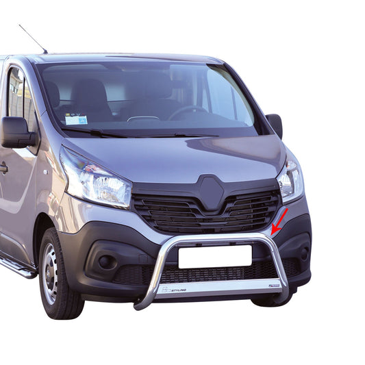 Bară de protecție/buton față pentru Renault Trafic 2014-2019, ø63mm, oțel, argintiu