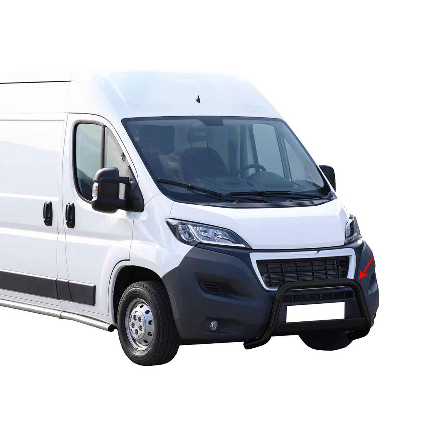 Bară de protecție/buton față pentru Peugeot Boxer 2014-2025 ø63mm Negru