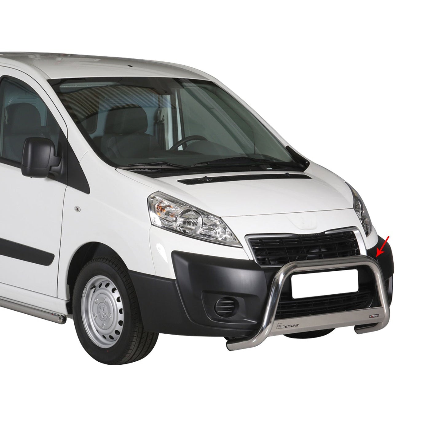 Bară de protecție/buton față pentru Peugeot Expert 2012-2016, ø63mm, oțel, argintiu