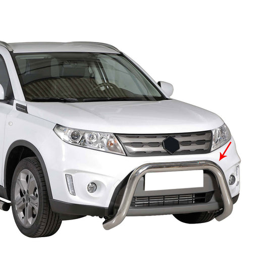 Bară de protecție față din oțel inoxidabil pentru Suzuki Vitara 2015-2018, gri, Ø 76 mm
