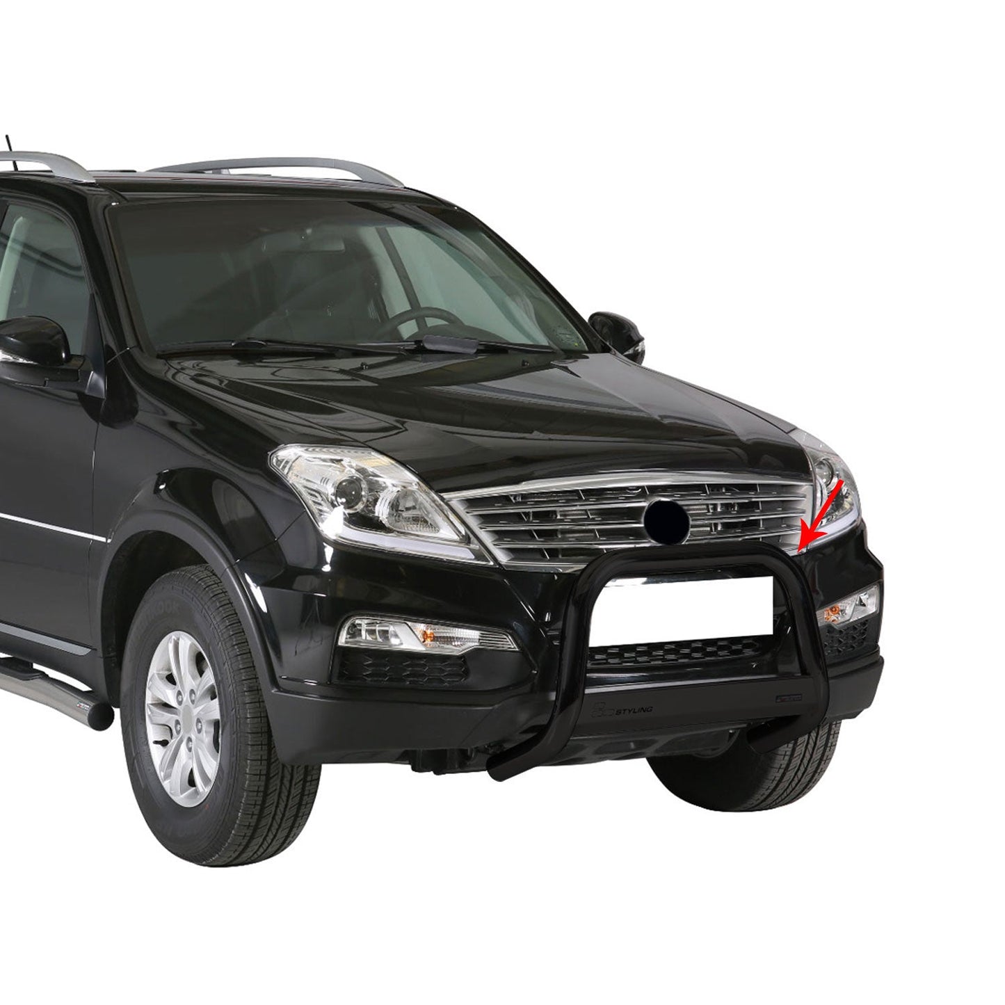 Bară de protecție/buton față pentru Ssangyong Rexton W 2013-2017 ø63mm oțel negru