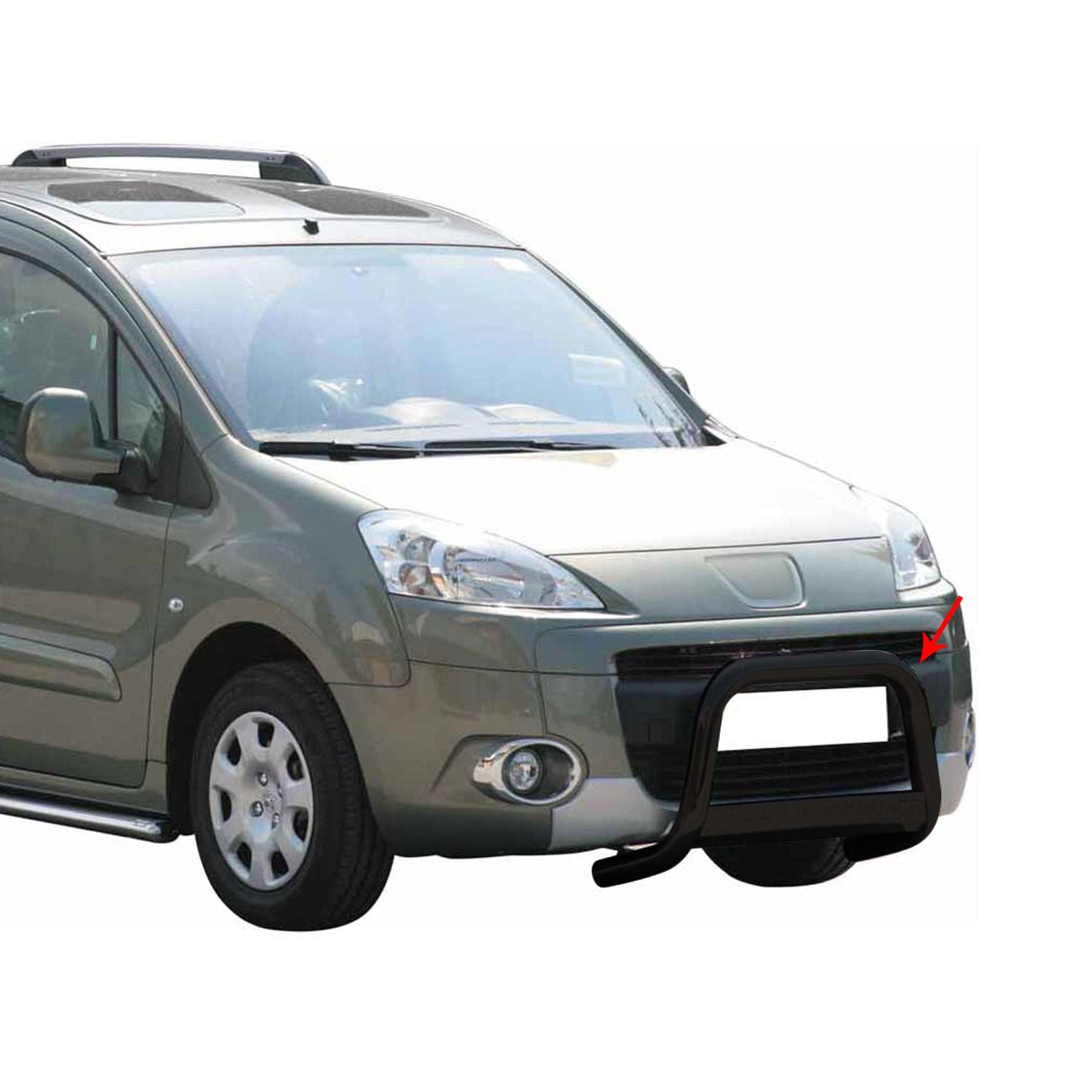 Bară de protecție/buton față pentru Peugeot Partner 2008-2015, ø63mm, oțel, negru