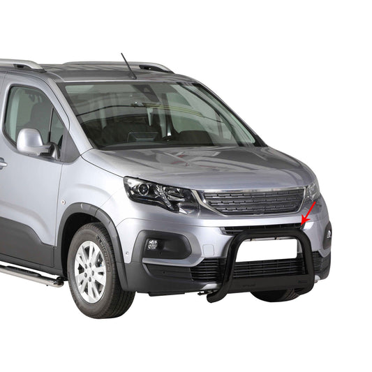 Bară de protecție/buton față pentru Peugeot Rifter 2018-2021 ø63mm oțel negru
