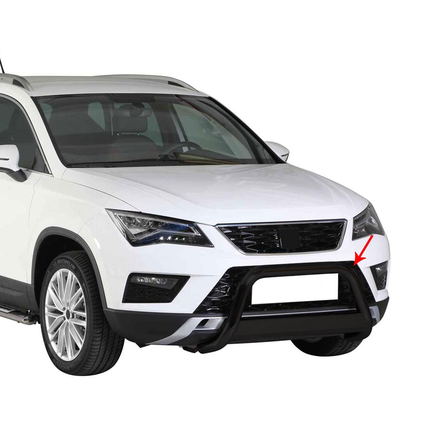 Bară de protecție/buton față pentru Seat Ateca 2016-2020, ø63mm, oțel, negru, protecție