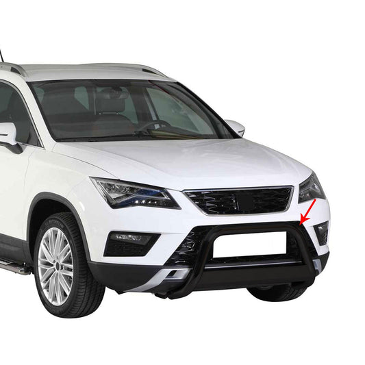 Bară de protecție/buton față pentru Seat Ateca 2016-2020, ø63mm, oțel, negru, protecție