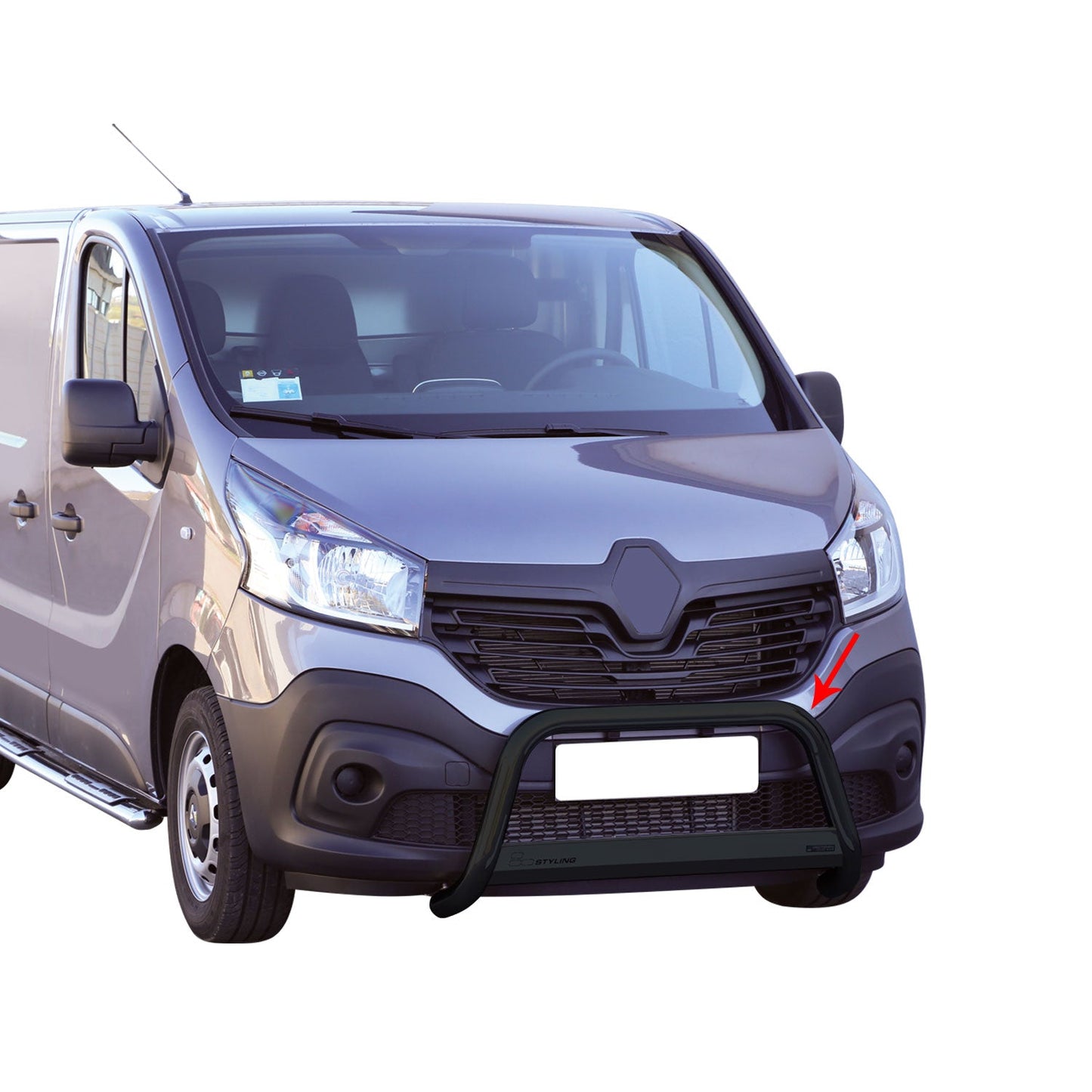 Bară de protecție/buton față pentru Renault Trafic 2014-2019, ø63mm, oțel, negru