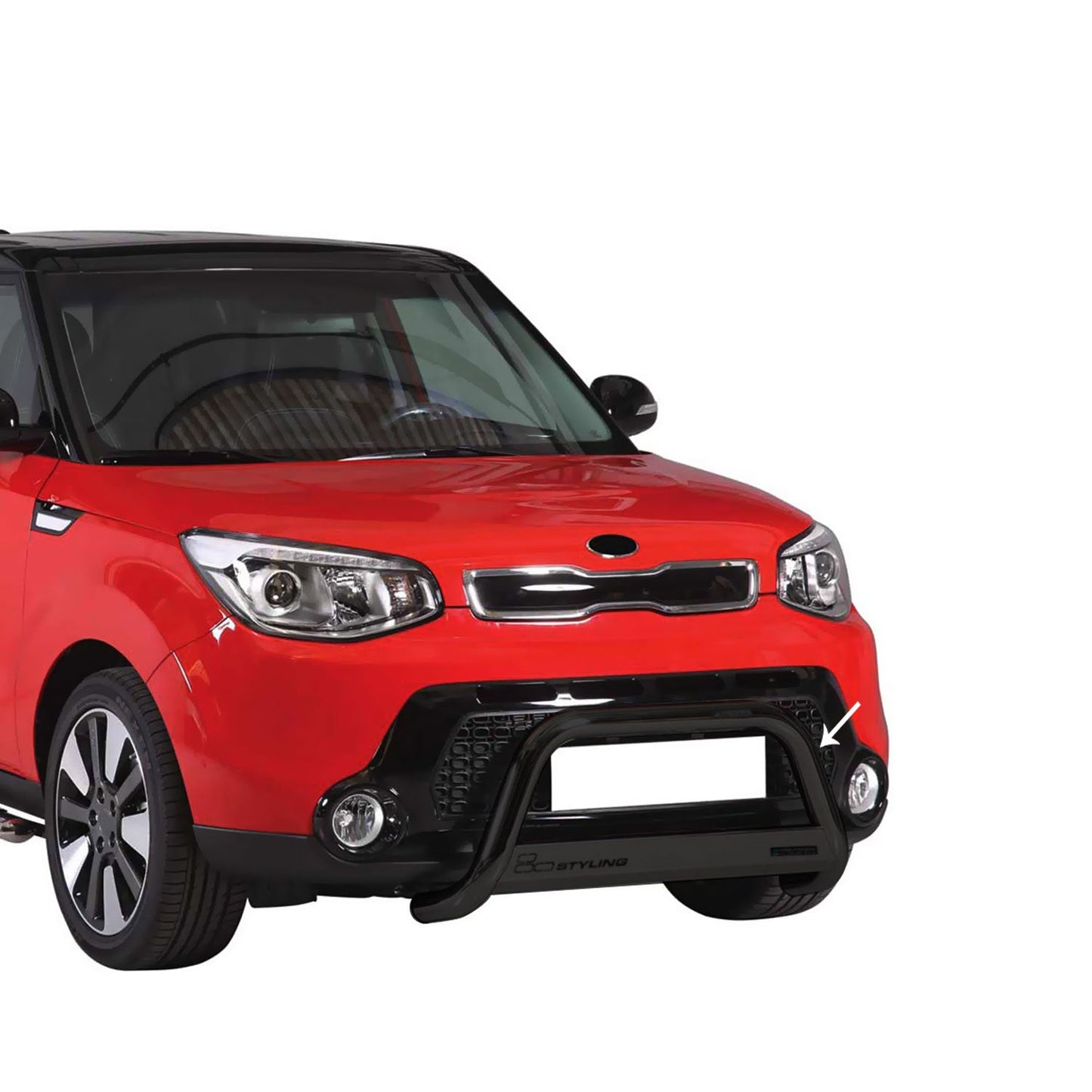 Bară de protecție/buton față pentru Kia Soul 2013-2017, ø63mm, oțel, negru, protecție