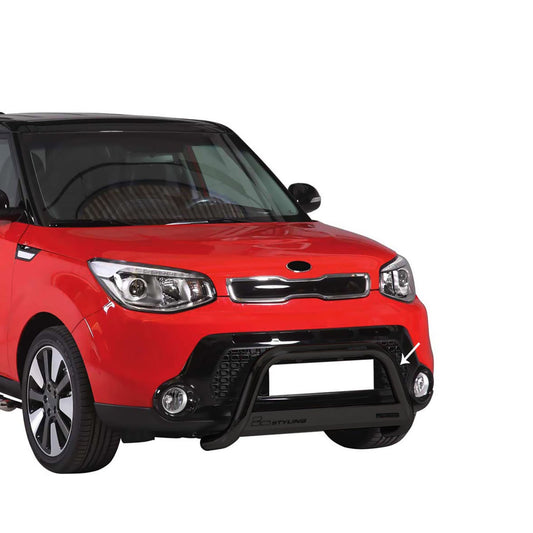 Bară de protecție/buton față pentru Kia Soul 2013-2017, ø63mm, oțel, negru, protecție