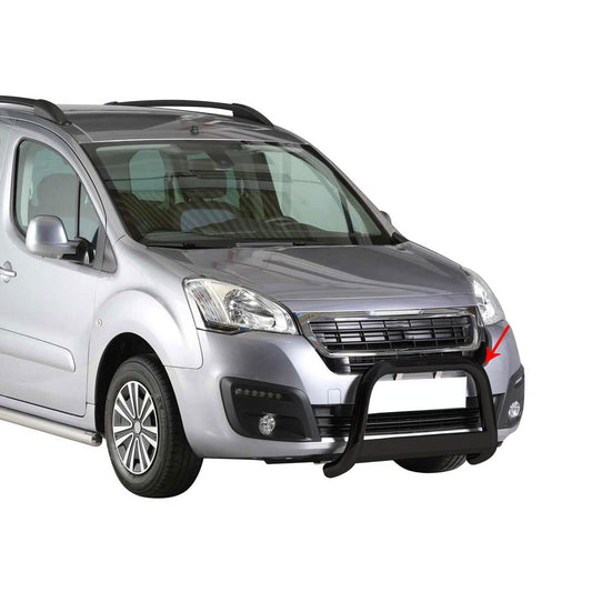 Bară de protecție/buton față pentru Peugeot Partner 2016-2025, ø63mm, oțel, negru