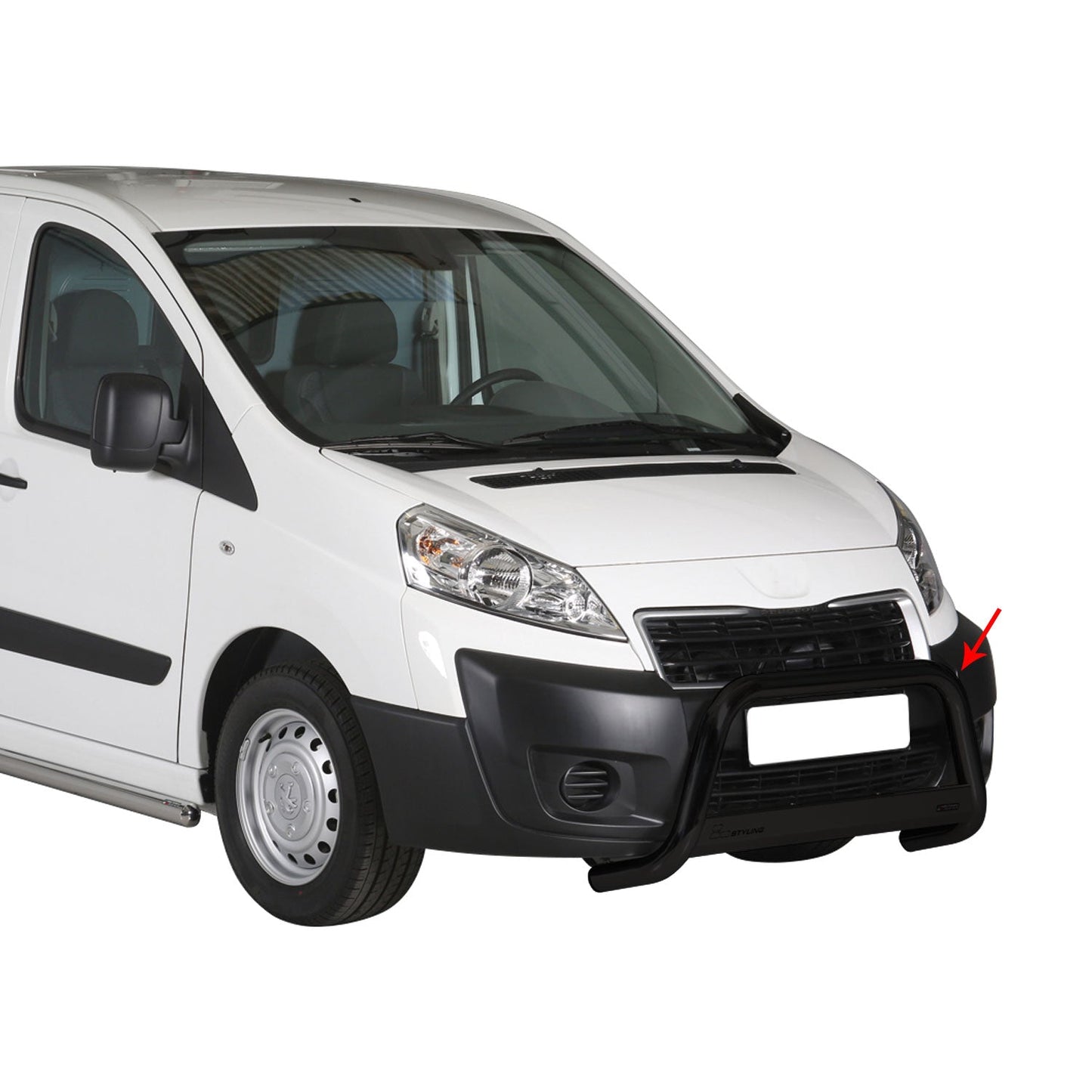 Bară de protecție/buton față pentru Peugeot Expert 2012-2016, ø63mm, oțel, negru