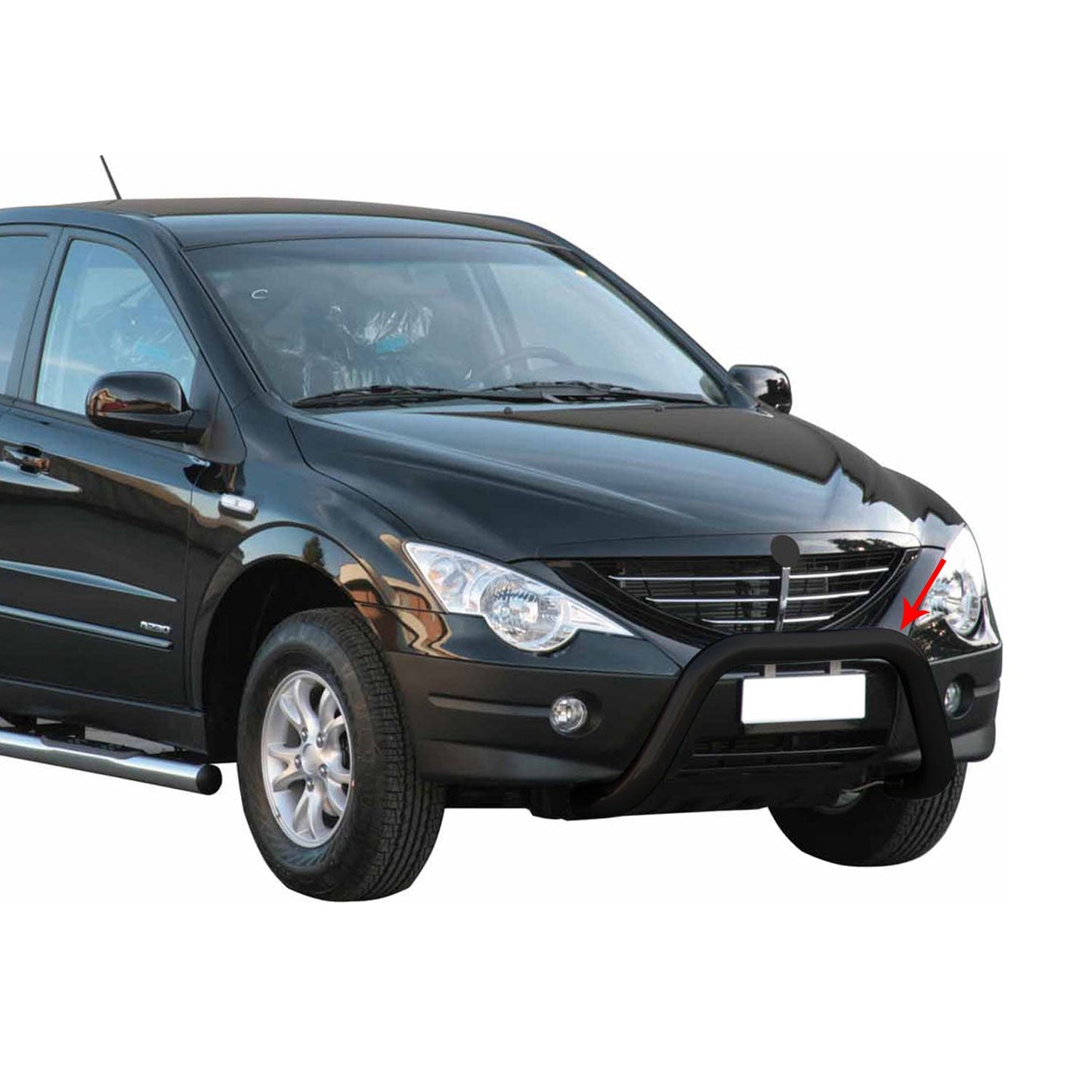 Bară de protecție/buton față pentru Ssangyong Actyon 2006-2012, ø76mm, oțel, negru