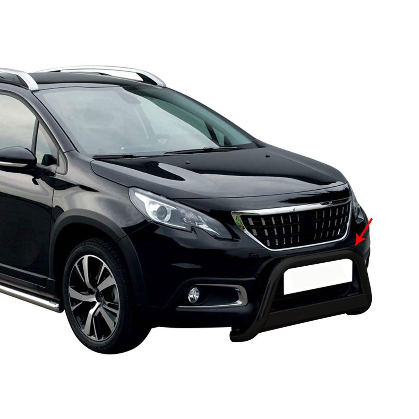 Bară de protecție/buton față pentru Peugeot 2008 2016-2019 ø63mm oțel negru