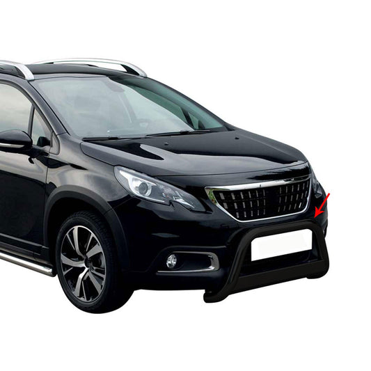 Bară de protecție/buton față pentru Peugeot 2008 2016-2019 ø63mm oțel negru