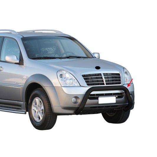 Bară de protecție/buton față pentru Ssangyong Rexton 2006-2012, ø76mm, oțel, negru