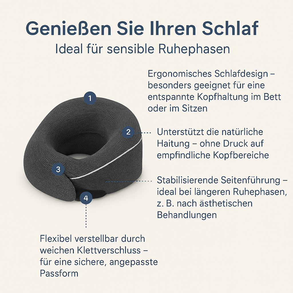 Pernă de gât pentru un somn odihnitor după transplantul de păr – compactă, confortabilă și ideală pentru călătorii