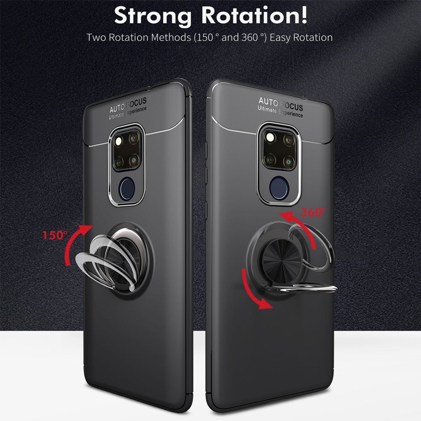 NALIA Ring Hülle für Huawei Mate20 X, Silikon Case Cover Etui für KFZ Halterung