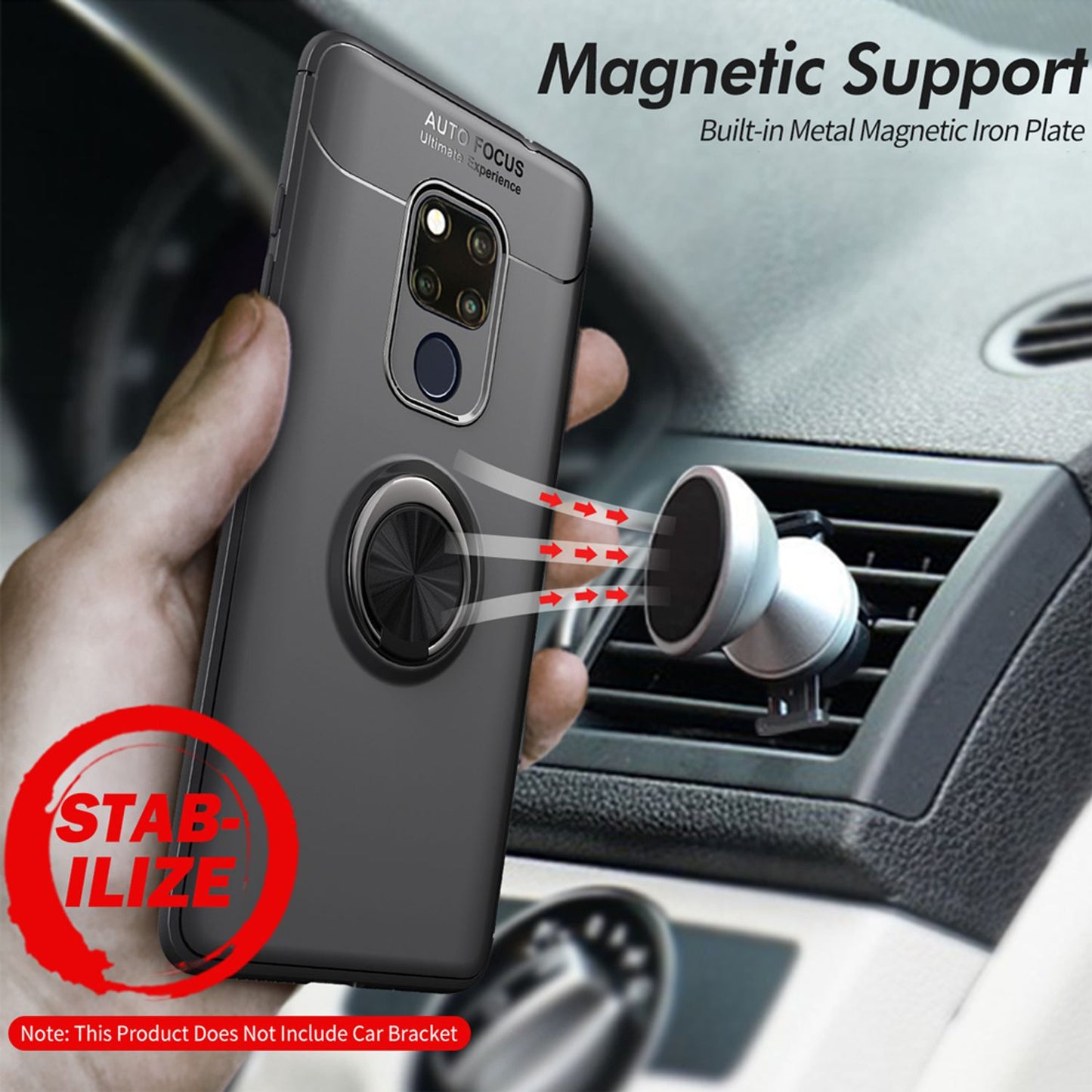 NALIA Ring Hülle für Huawei Mate20 X, Silikon Case Cover Etui für KFZ Halterung