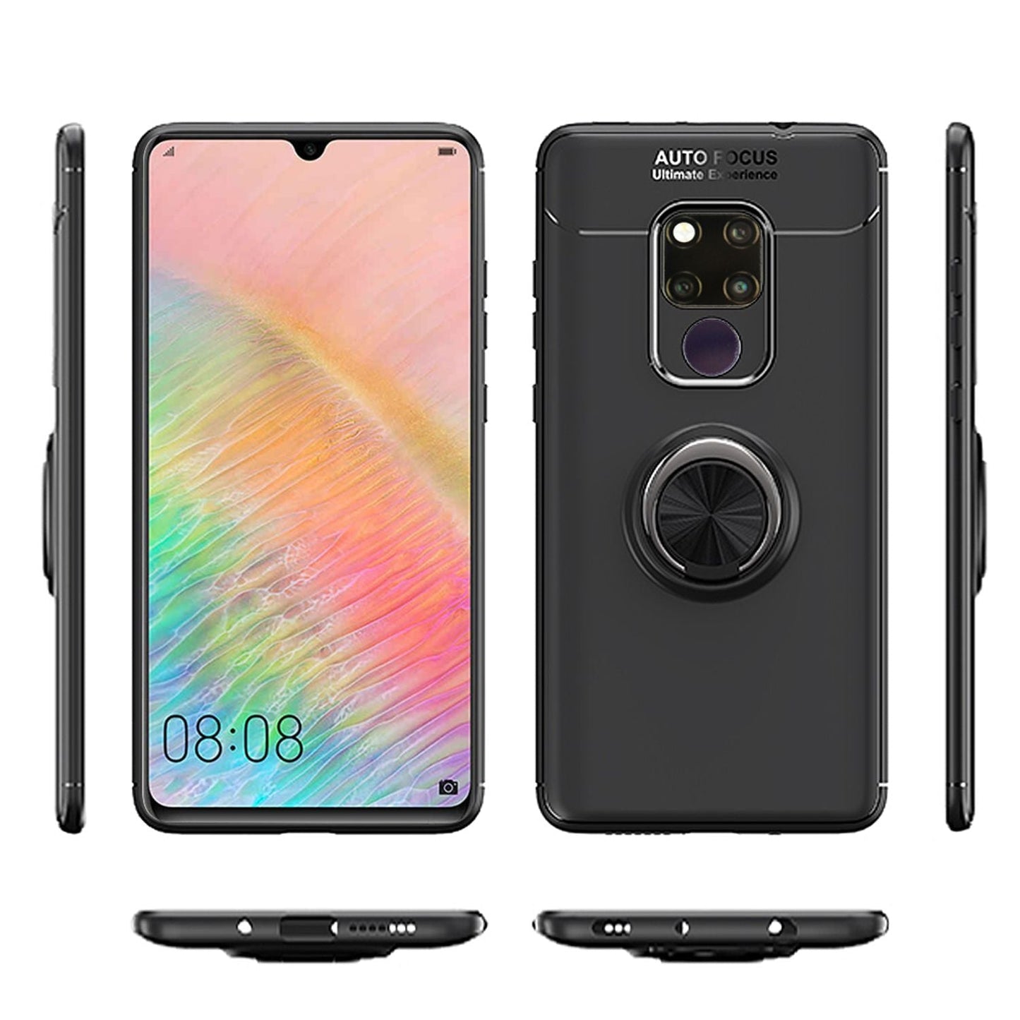 NALIA Ring Hülle für Huawei Mate20 X, Silikon Case Cover Etui für KFZ Halterung