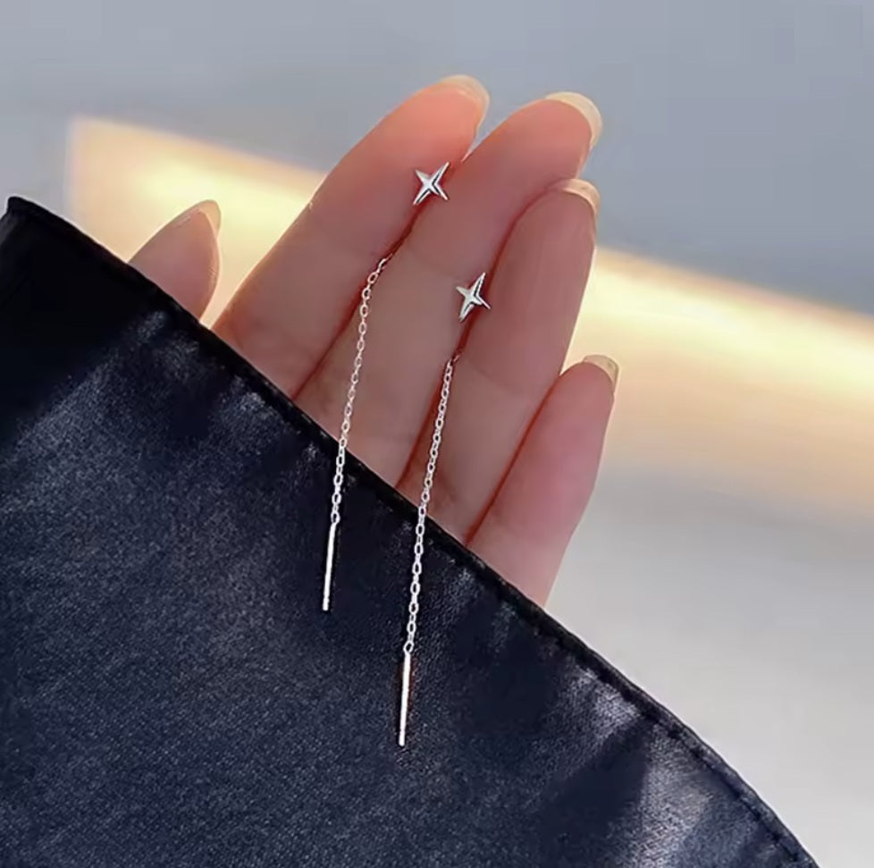 Cercei cu șurub din argint 925, Stea Căzătoare