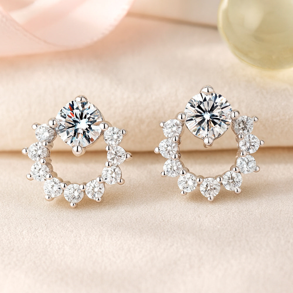 Cercei cu șurub din argint 925, mini cerc cu zirconiu cubic