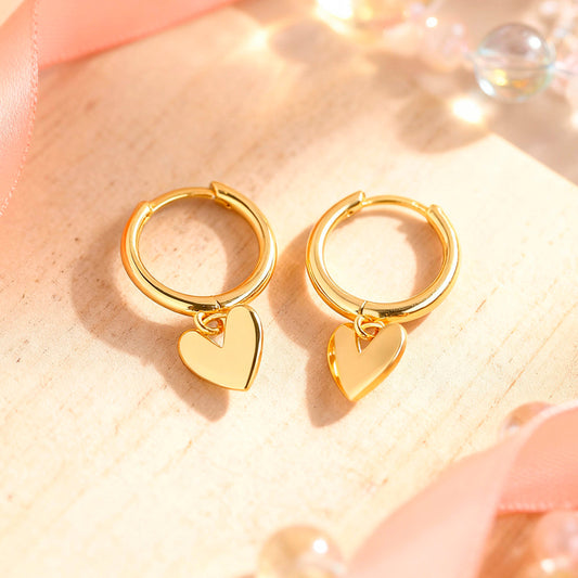 Cercei din argint 925, cu inimioare atârnate