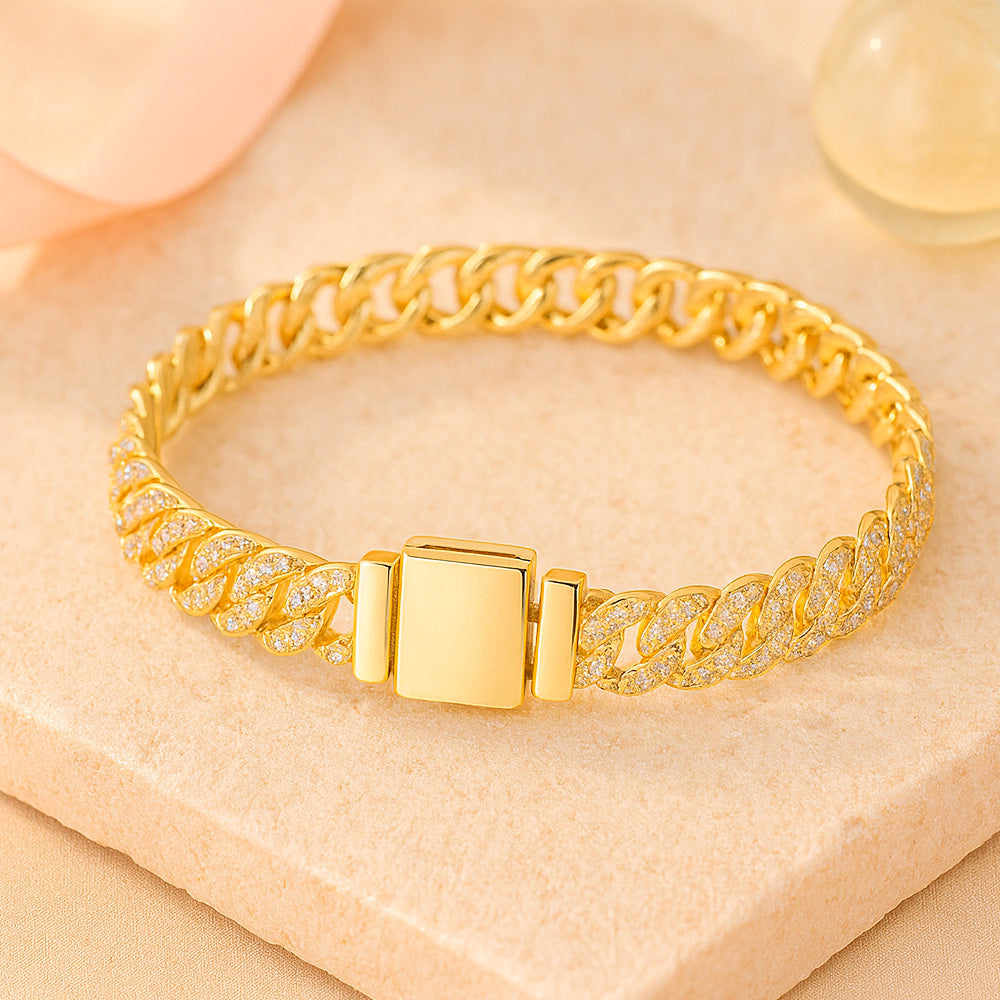 Brățară din oțel inoxidabil, brățară cu zirconiu cubic, 19cm