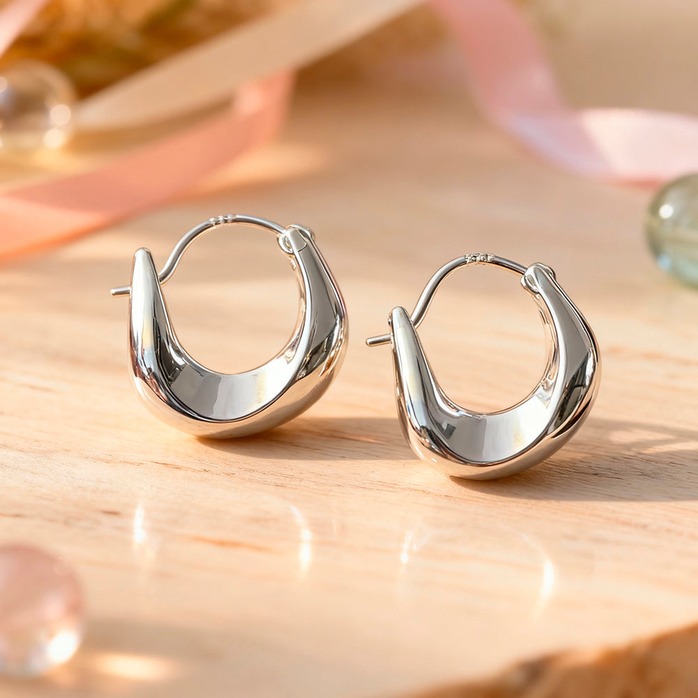 Cercei din argint 925, cercei rotunzi eleganți