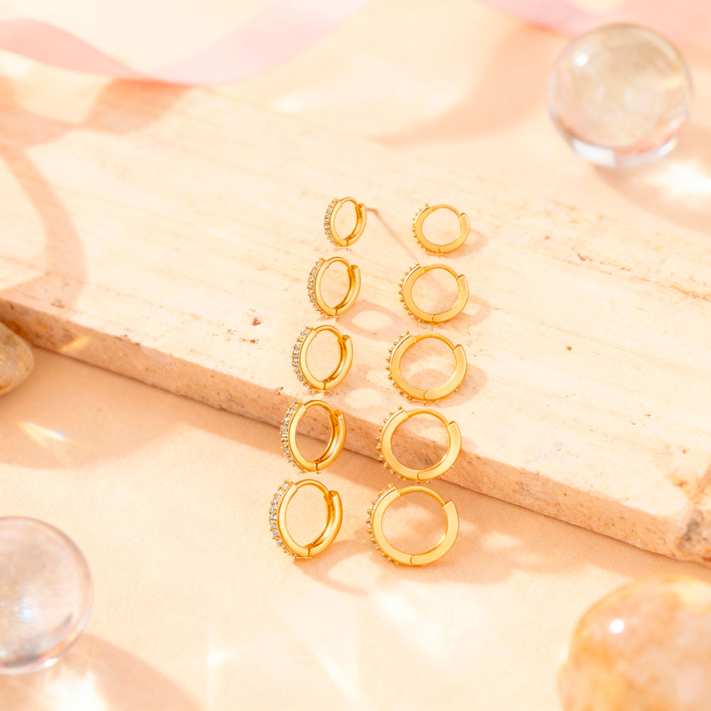 Cercei din argint 925, cercei placați cu aur și cerconii, diferite mărimi