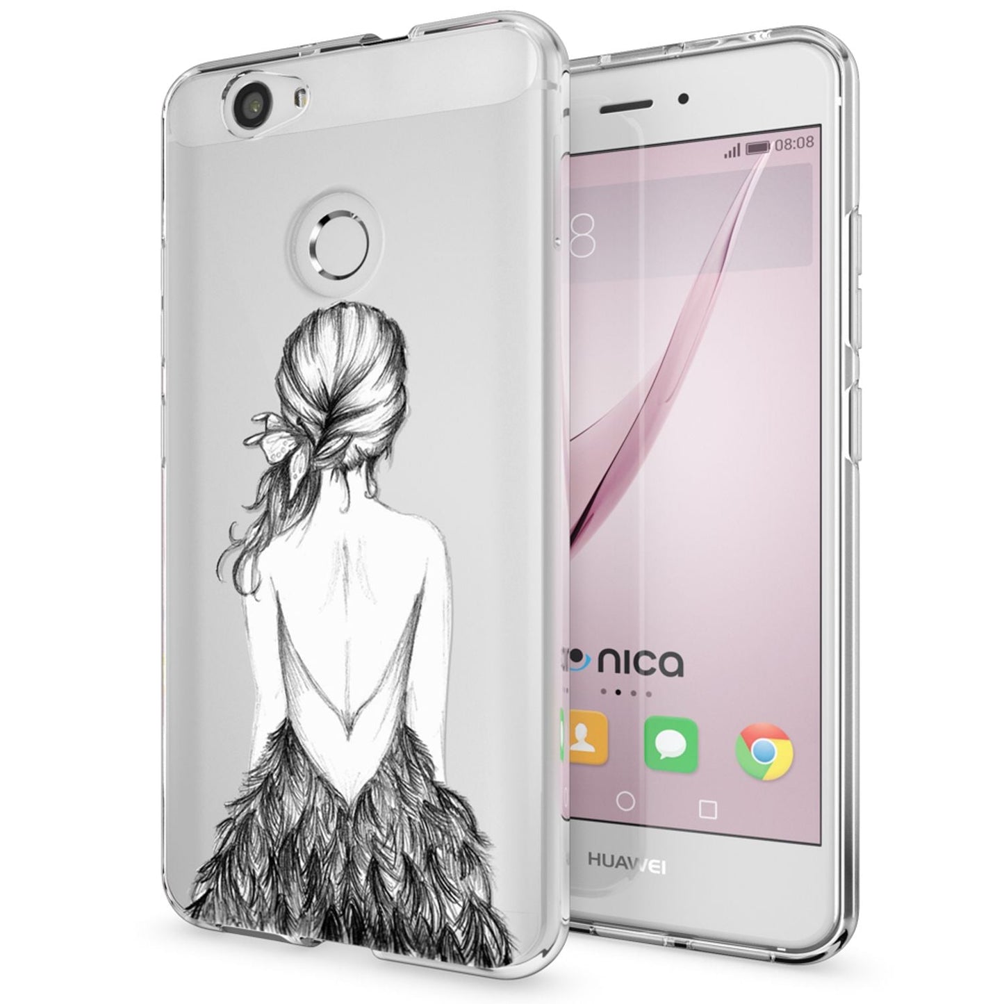 NALIA Huawei Nova Hülle Silikon Motiv Case Transparent Hochwertig - Dünn 0,6 Mm Schutz