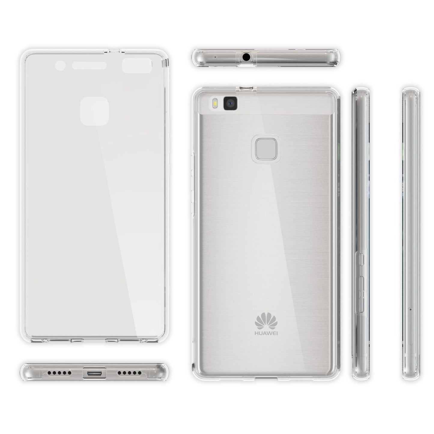 NALIA Huawei P9 Lite 360 Grad Vollschutz Hülle - Extremschlank, Transparent, Rundum-Schutz