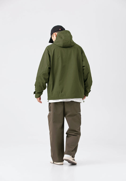Hooded Jacket Windproof Outerwear in Olive