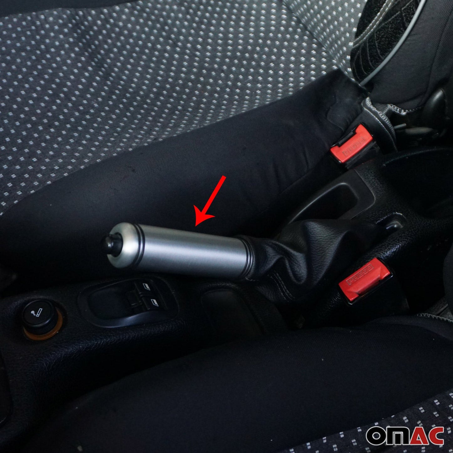 Manetă/mâner frână de mână pentru Peugeot 206 1998-2009, aluminiu mat, 1 bucată