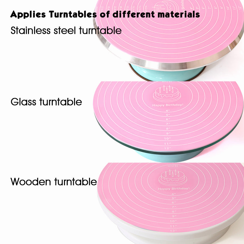 FAIS DU Cake Turntable Pat Silicone Baking Mat For Cake with Size Non-stick High Temperature Resistant Bake Tool Kitchen Gadget