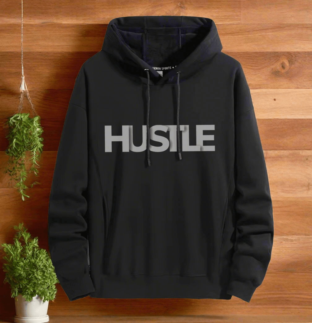 HUSTLE Art ,Winter plush hoodie warm and stylish