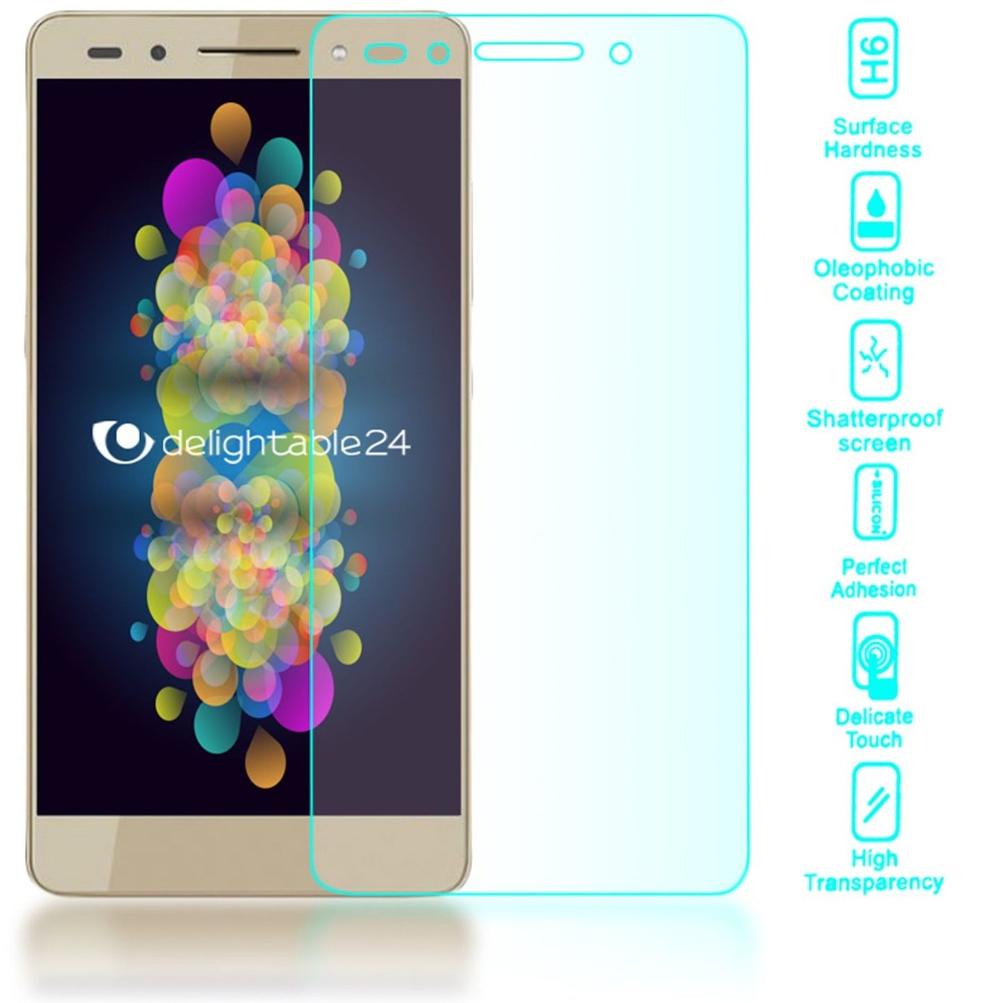 NALIA Schutzglas für Huawei Honor 7, 9H Full Cover Displayschutz Tempered Glass