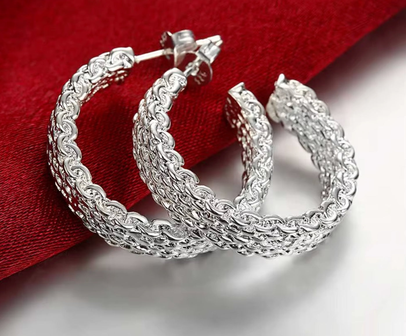 Cercei din argint 925, cercei rotunzi, 2,0 cm