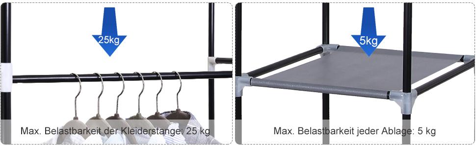 SONGMICS closet foldable wardrobe with clothes rails
